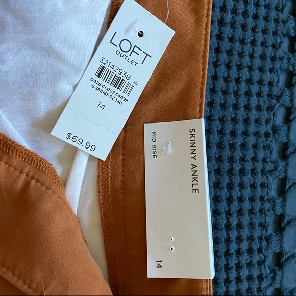 Loft Outlet Skinny Ankle Mid Rise Pants in Burnt Orange - Picture 5 of 7